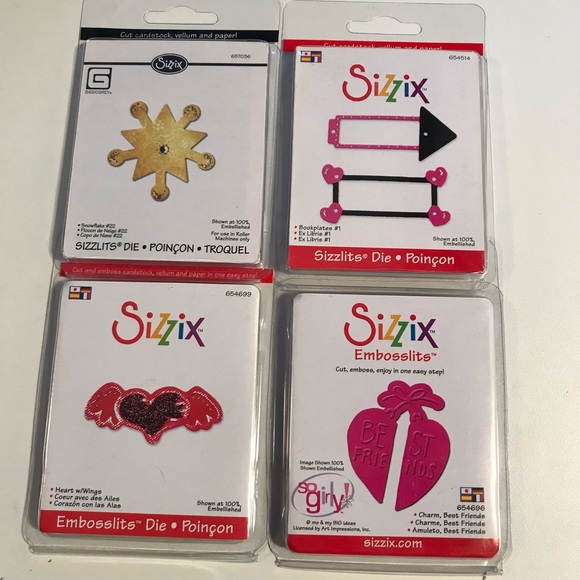 Sizzix Other - 2 Sizzlets & 2 Embosslits Sizzix Dies
